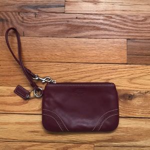 red leather coach wristlet